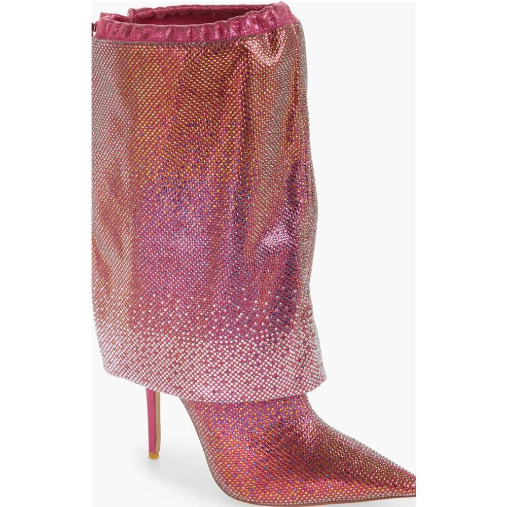 azalea wang wishful crystal embellished pointed toe boot